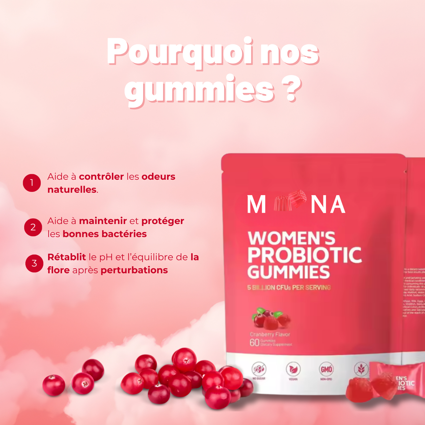 MOONA – Gummies Probiotiques Féminins